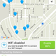 Even if cellular data is disabled the map of Wi-Fi hotspots is available